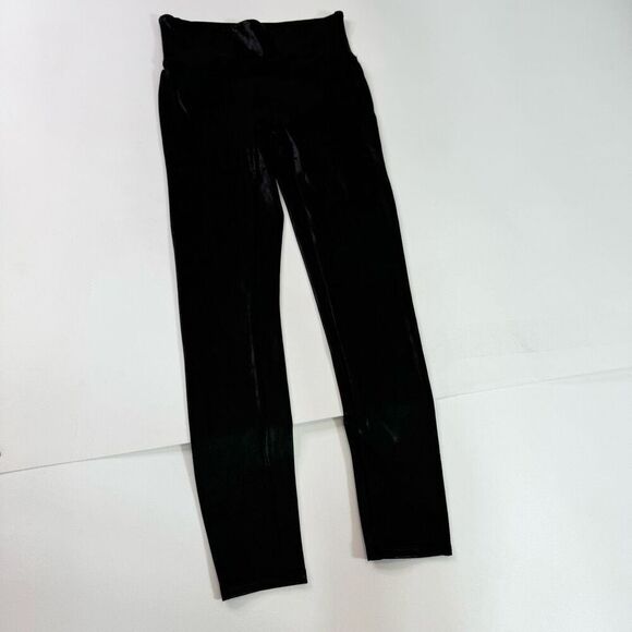 SPANX Leggings Womens Medium Faux Leather Black Full Length Compression - Picture 1 of 8